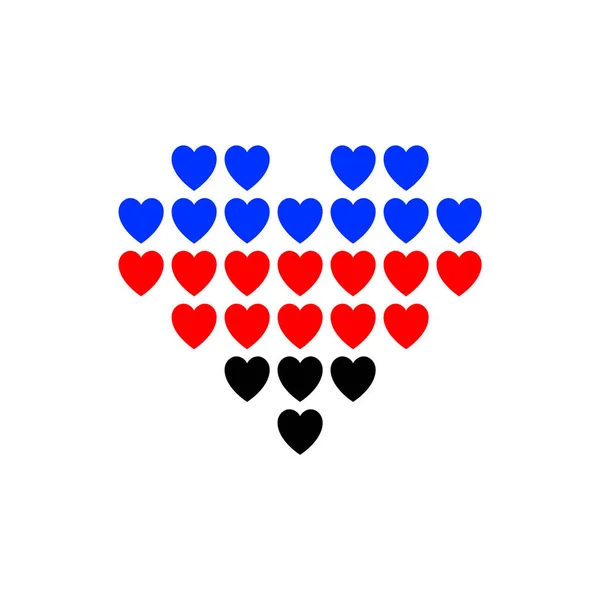 Symbole Coeur Avec Drapeau Polyamory Fierté Lgbt — Image vectorielle