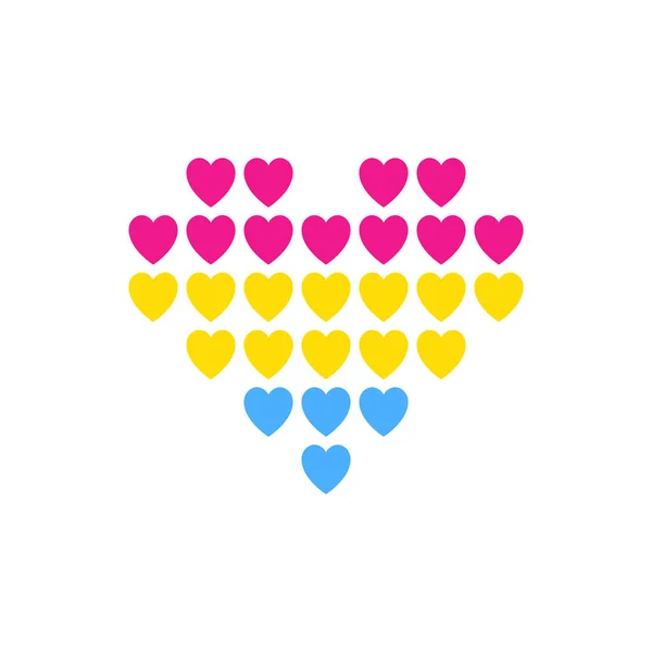 Symbol Heart Pansexuality Flag Lgbt Pride — Stock Vector