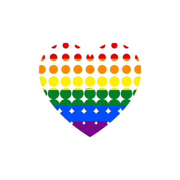 Symbol Heart Flag Lgbt Pride — Stock Vector