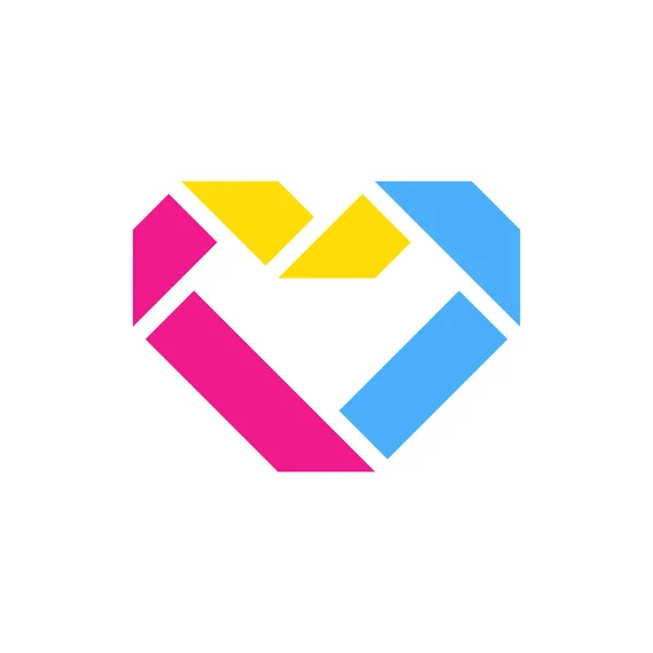 Symbol Heart Pansexuality Flag Lgbt Pride — Stock Vector