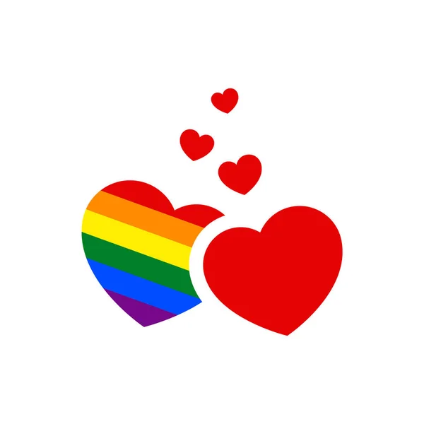 Symbol Hearts Rainbow Flag Lgbt Pride — Stock Vector