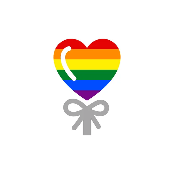 Ballon Symbole Avec Drapeau Arc Ciel Lgbt Pride — Image vectorielle