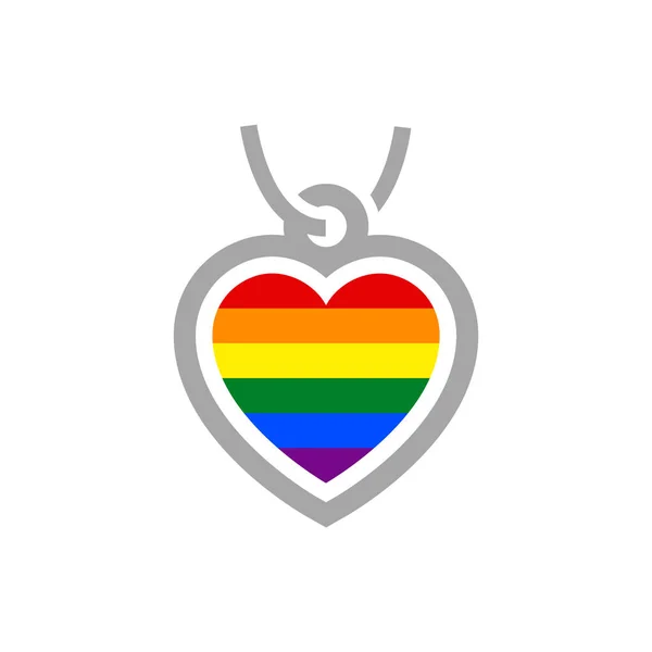 Symbol Pendant Rainbow Flag Lgbt Pride — Stock Vector