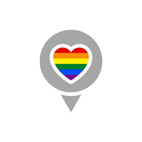 Map Pin Rainbow Flag Lgbt Pride — Stock Vector