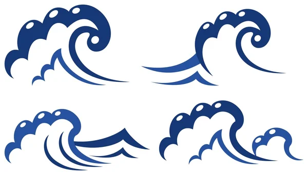 Set of wave symbols — Stock Vector