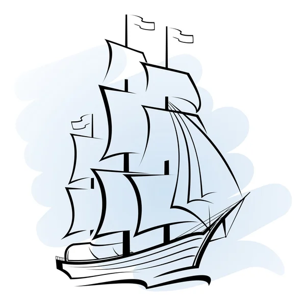 Векторный корабль — стоковый вектор