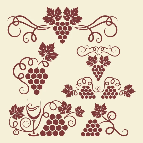 Элементы винограда Лицензионные Стоковые Иллюстрации
