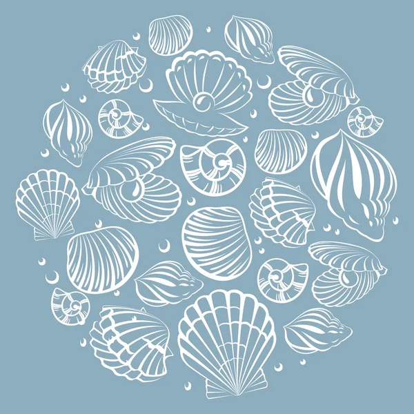 Seashell runda designelement — Stock vektor