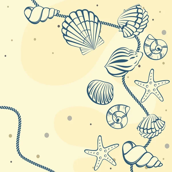 Tarjeta Seashell — Archivo Imágenes Vectoriales