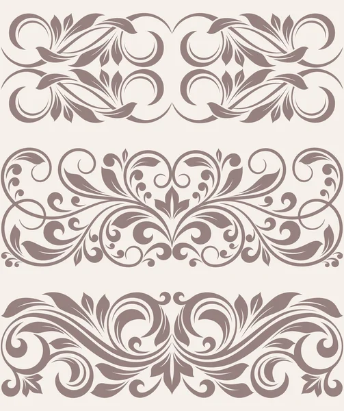 Set vintage ornate border frame filigree — Stock Vector