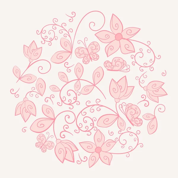 Círculo hecho de flores . — Vector de stock