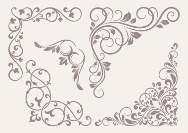 Set of corner ornaments. clipart