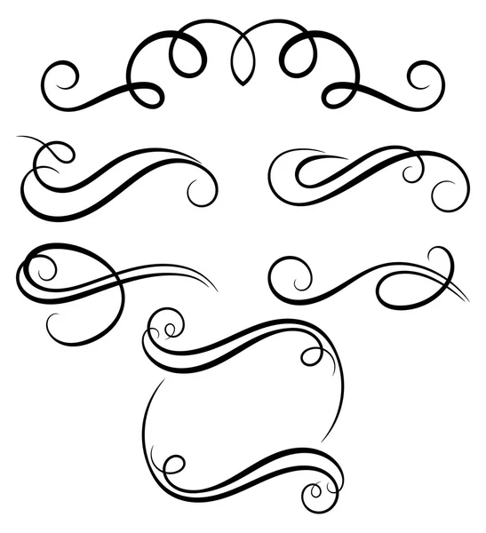 Kalligrafische decoratieve elementen. — Stockvector