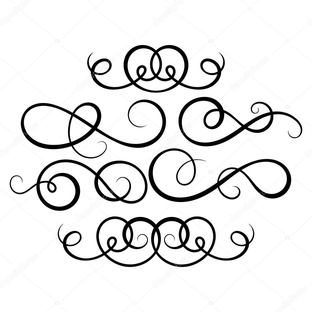 Calligraphic decorative elements.