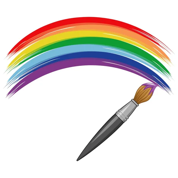 Verf penseel regenboog achtergrond. — Stockvector