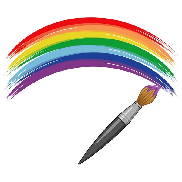 Paint brush rainbow background. — Stock Vector