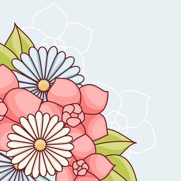 Tarjeta de invitación con flores . — Vector de stock