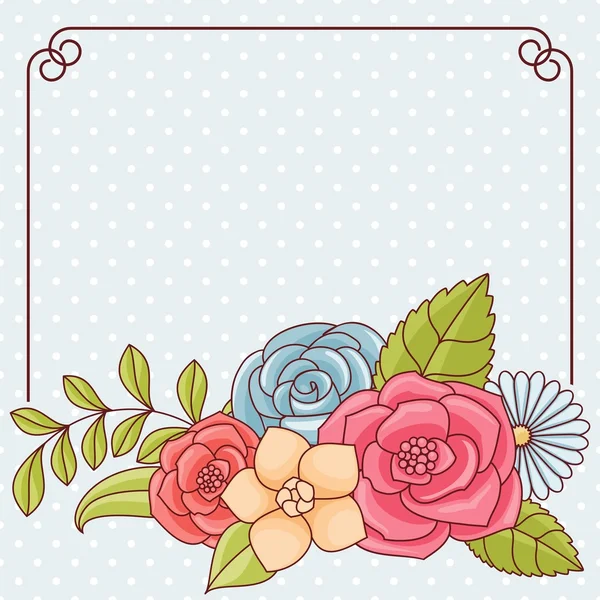 Uitnodigingskaart met bloemen. — Stockvector