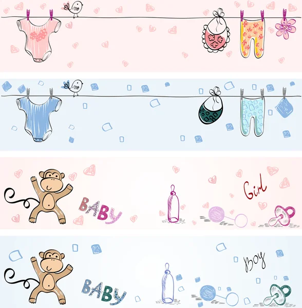 Bannières pour bébés — Image vectorielle