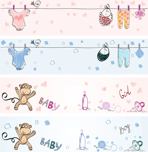 Baby's banners — Stockvector