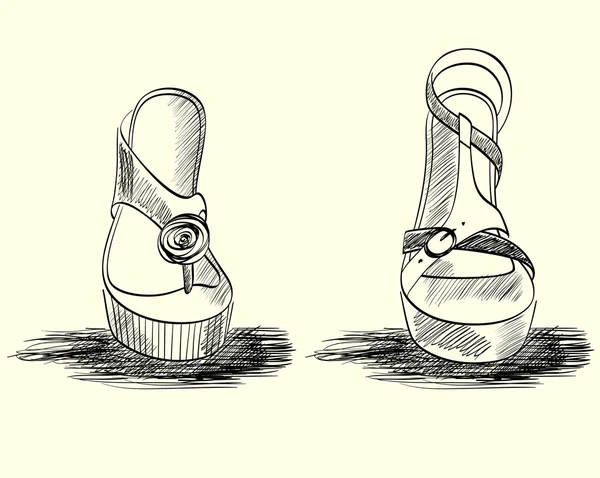 Mode sandalen. — Stockvector