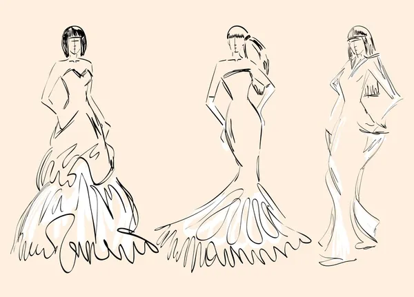 Vestidos de novia — Archivo Imágenes Vectoriales