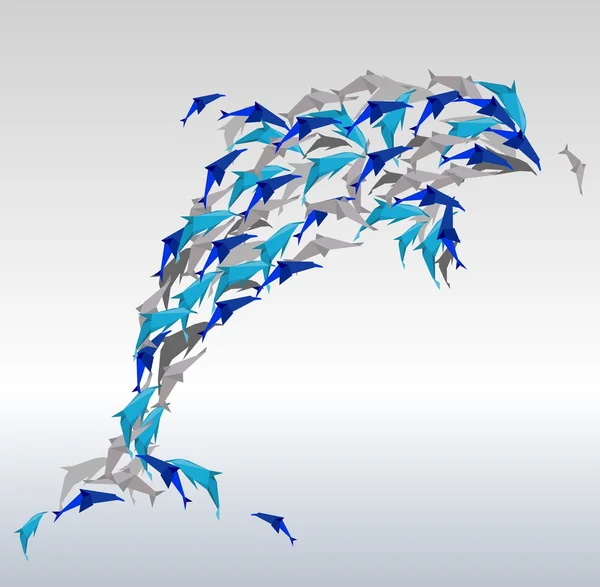 Dauphins Origami . — Image vectorielle