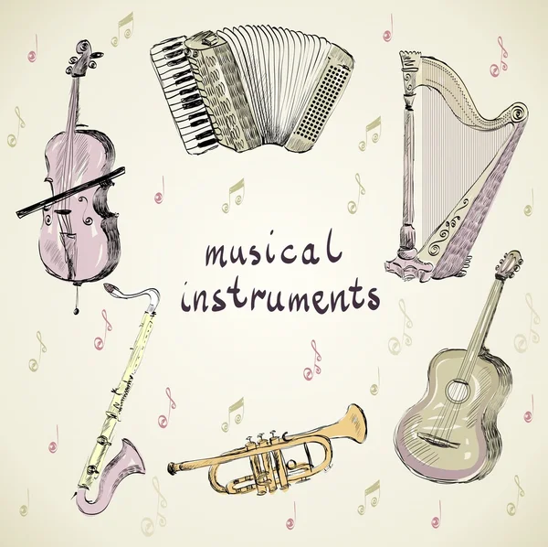 Instrumentos musicais —  Vetores de Stock