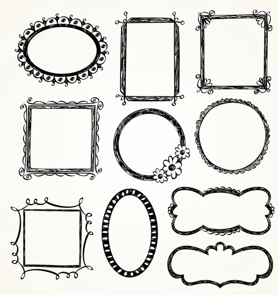 Marcos de Doodle — Archivo Imágenes Vectoriales