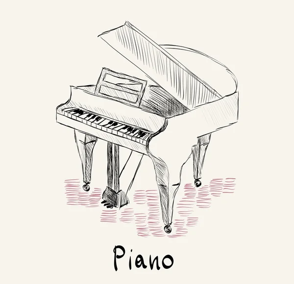 Boceto piano — Vector de stock