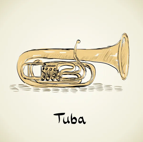 Musical tuba — Stock Vector