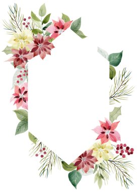 Puantiyeli suluboya Noel çerçevesi.