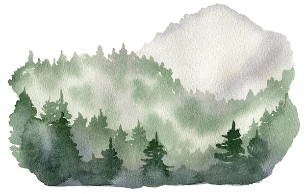 Suluboya sisli manzara.