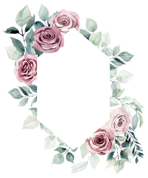 Frame with roses. Royalty Free Stock Photos