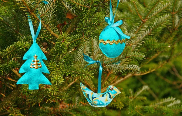 Mavi el yapımı Noel dekorasyon