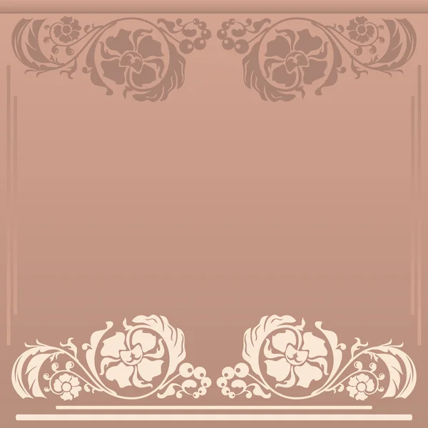 Marco floral cuadrado en colores neutros y beige — Vector de stock