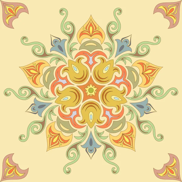 Patrón floral sin costuras en colores pastel. Mandala. — Archivo Imágenes Vectoriales