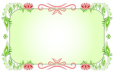 Yatay yeşil çerçeve çiçek