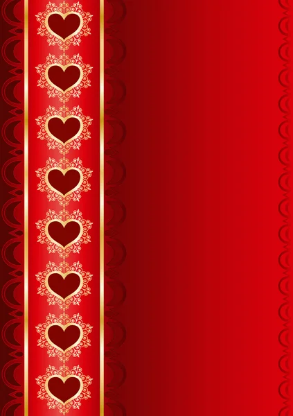 Valentin fond vertical avec un ruban — Image vectorielle