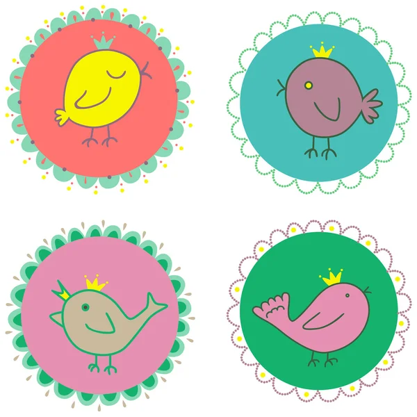 Funny birds — Stock Vector