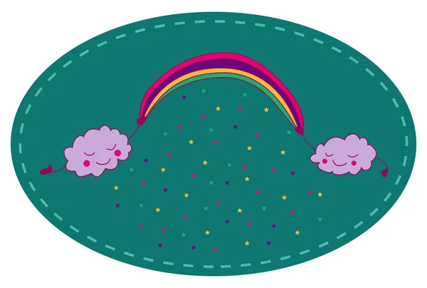 Nubes y arco iris — Archivo Imágenes Vectoriales