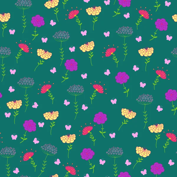 Fleurs et papillons — Image vectorielle