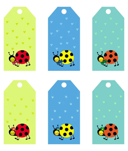 Label ladybug — Stock Vector