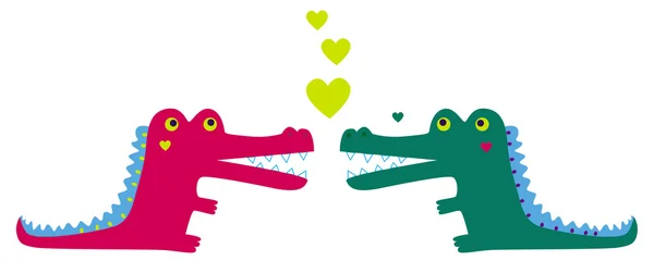 恋爱中的鳄鱼 免版税图库插图