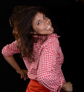 mutlu bir Latin kadın