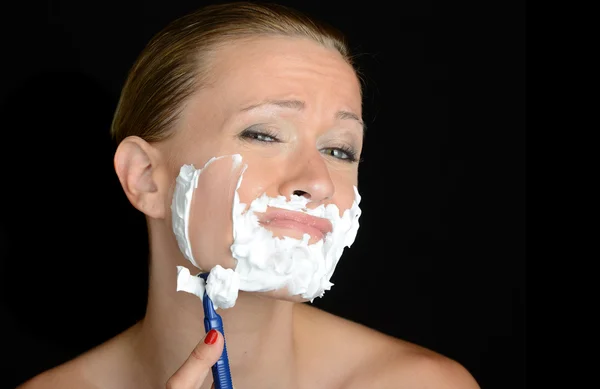 Woman Shaving — Stock Photo, Image