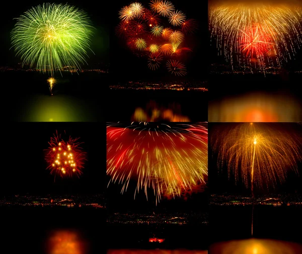 Vuurwerk collage — Stockfoto