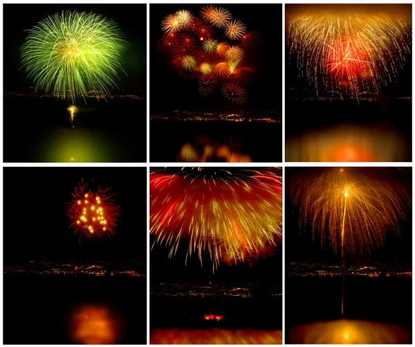 Vuurwerk collage — Stockfoto