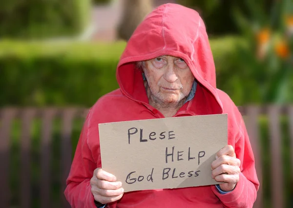 Homeless senior man — Stock Photo, Image