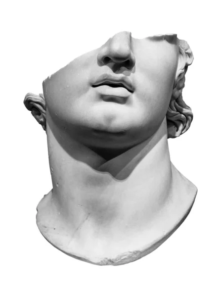 Starożytna Rozbita Marmurowa Głowa Greckiej Młodzieży Okresu Hellenistycznego Wiek Zamknij — Zdjęcie stockowe